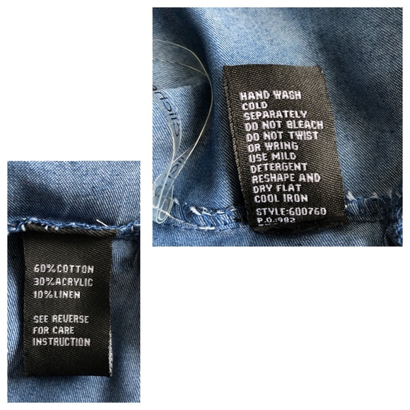 Cliche Crochet Fringe BoHo Denim Top - Picture 8 of 8